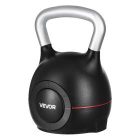 VEVOR Kettlebell, Adjustable Kettlebell with 7 Weight Levels (5, 11.5, 18, 24.5, 31, 37.5, 44 lbs), Die-Cast Aluminum and ABS Material