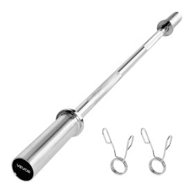 VEVOR 4FT Barbell Bar, Fits 2-Inch Weight Plates, Chrome Plated Barbell Bar with Knurled Grip for Strength Training, Weightlifting, Squat, Deadli