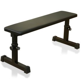 THE Flat Weight Bench For Strength Training W 5-Level Adjustable Height (Option: Black)