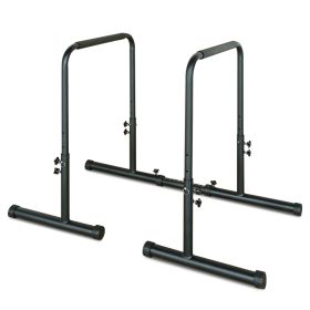 Power Tower Dip Station Pull Up Bar Stand Adjustable Height Heavy Duty Multi-Function Fitness Training Equipment (Option: Black)