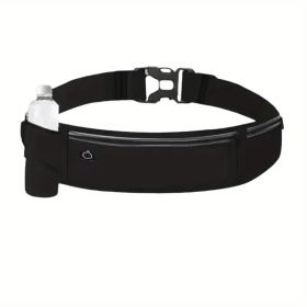 Breathable Invisible Running Waist Pack - Nylon With Lock Closure, Reflective Strips & Multiple Pockets For Hiking, Dog Walking, Gym - Unisex Des (Option: Black)