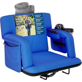 Alpcour Premium Reclining Stadium Seat For Bleachers With Back Support (Option: RoyalBlue-21Wide)