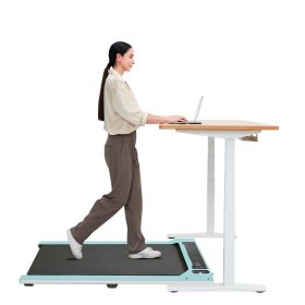 Walking Pad Under Desk Treadmill, Portable Small Treadmills for Home and Office (Main Material: ABS+Steel(Q235), Main Color: Blue)